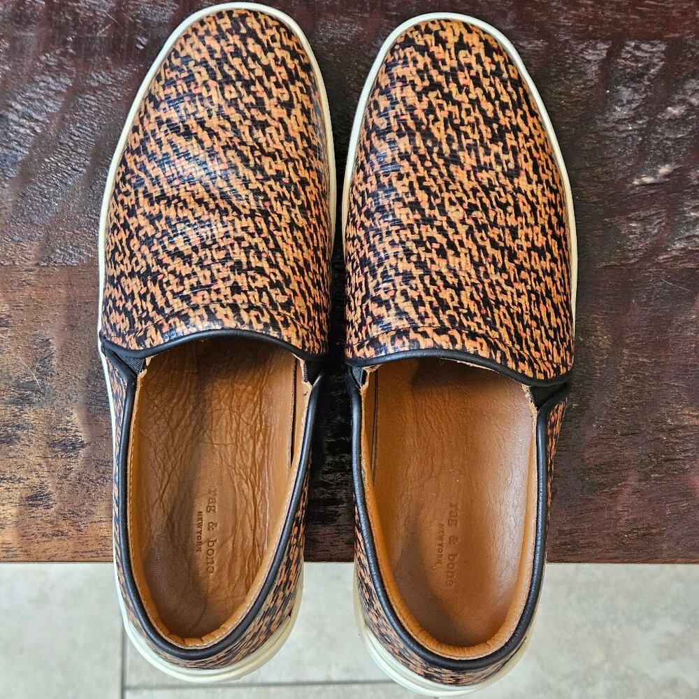 Rag & Bone Women's 'Kent' Tweed Print Leather Slip-Ons, Sz 9 (EU 39) - Picture 6 of 16